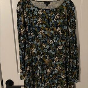 J. Jill Floral Tunic in Blue and Green